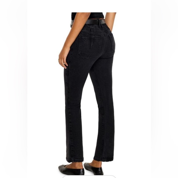 Good American Soft Tech Black Good Legs Straight Mid Rise Stretch Jeans 12/31 - Picture 9 of 9